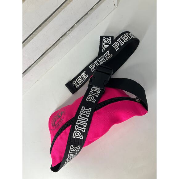 VICTORIA SECRET PINK, BLACK CANVAS FANNY PACK WITH LOGO - Picture 7 of 12